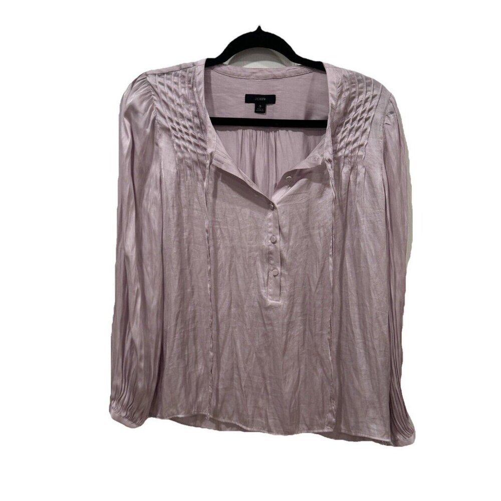 Women’s J.Crew Sheer Purple Long Sleeve Top‎ Blouse Size Small S